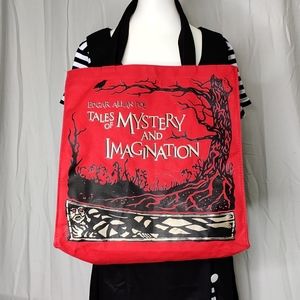 Edgar Allen Poe Canvas Library Tote